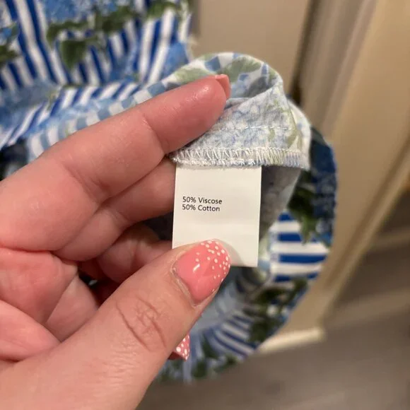 Simply Southern Women's Hydrangea Flower Striped Blue Dress ~ NWOT ~ Lg ~ Spring - Picture 7 of 8